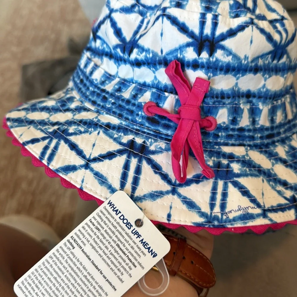 Blue and White Millymook Patterned Sun hat